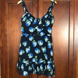🛍 Abercrombie & Fitch Size M Blue Floral Dress Summer